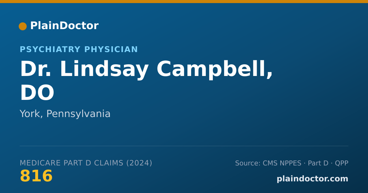 Shareable card for Lindsay Campbell, DO - Psychiatry Physician, York, PA