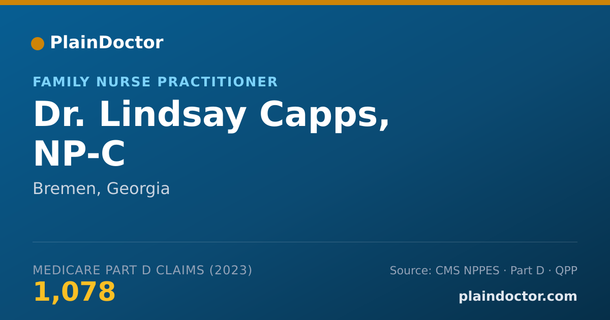 Shareable card for Lindsay Capps, NP-C - Family Nurse Practitioner, Bremen, GA