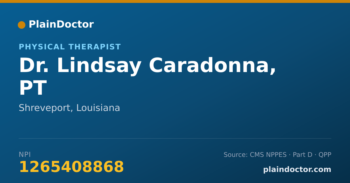 Shareable card for Lindsay Caradonna, PT - Physical Therapist, Shreveport, LA