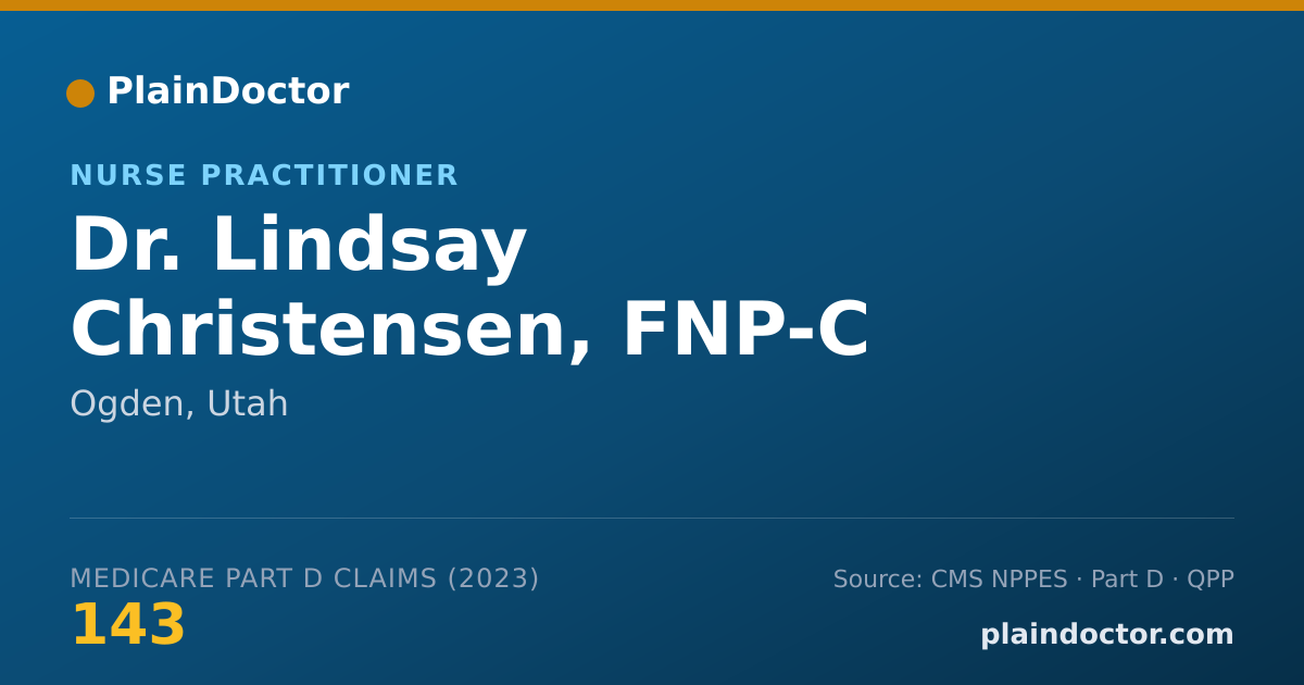 Shareable card for Lindsay Christensen, FNP-C - Nurse Practitioner, Ogden, UT