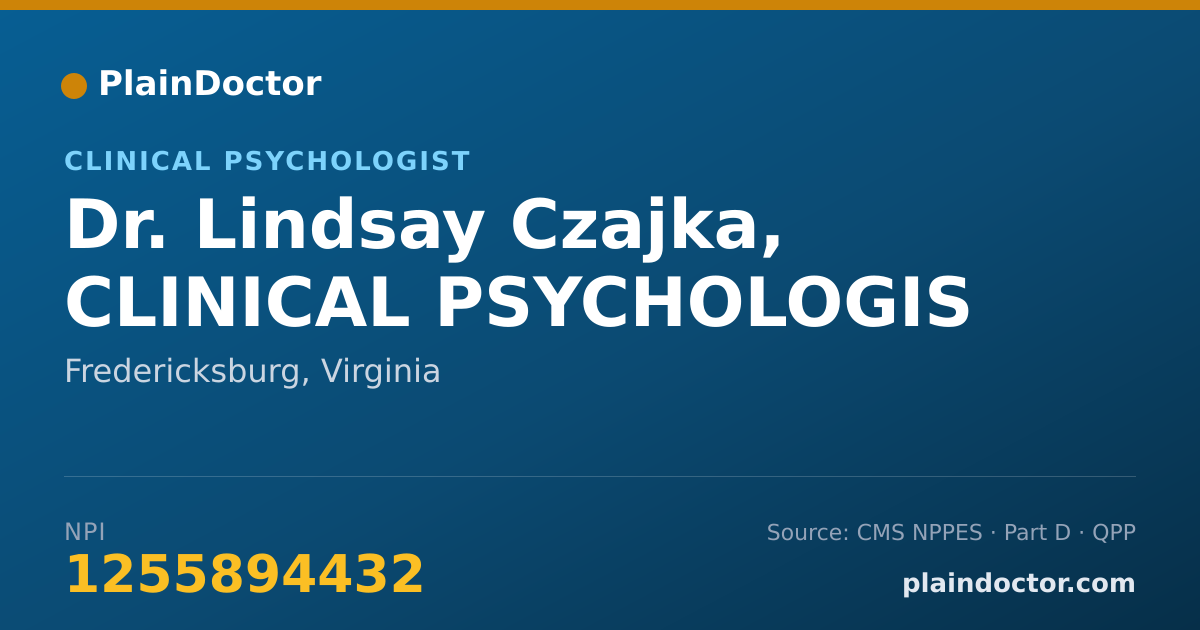 Shareable card for Lindsay Czajka, CLINICAL PSYCHOLOGIS - Clinical Psychologist, Fredericksburg, VA