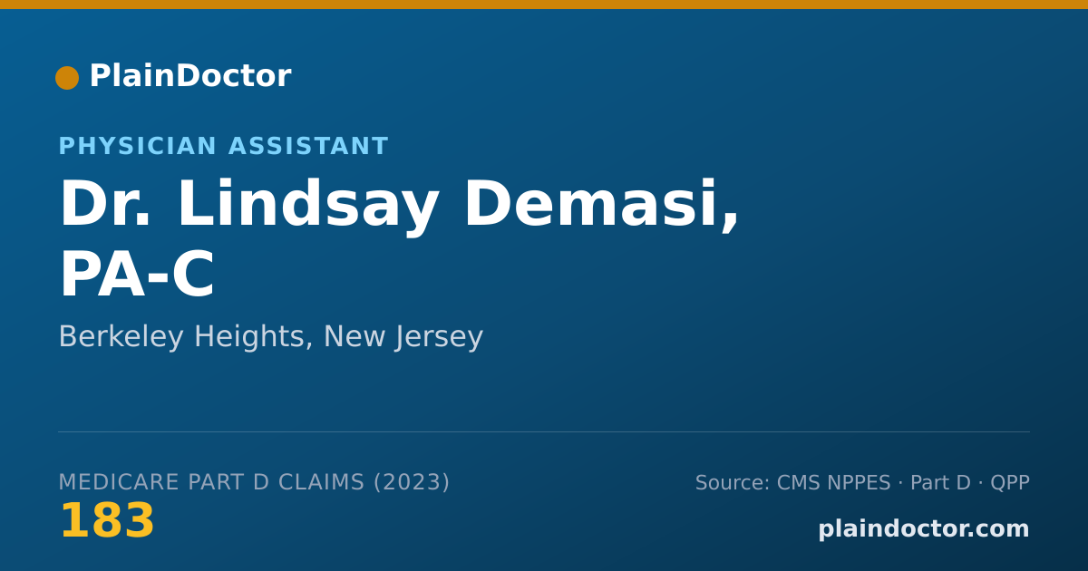 Shareable card for Lindsay Demasi, PA-C - Physician Assistant, Berkeley Heights, NJ