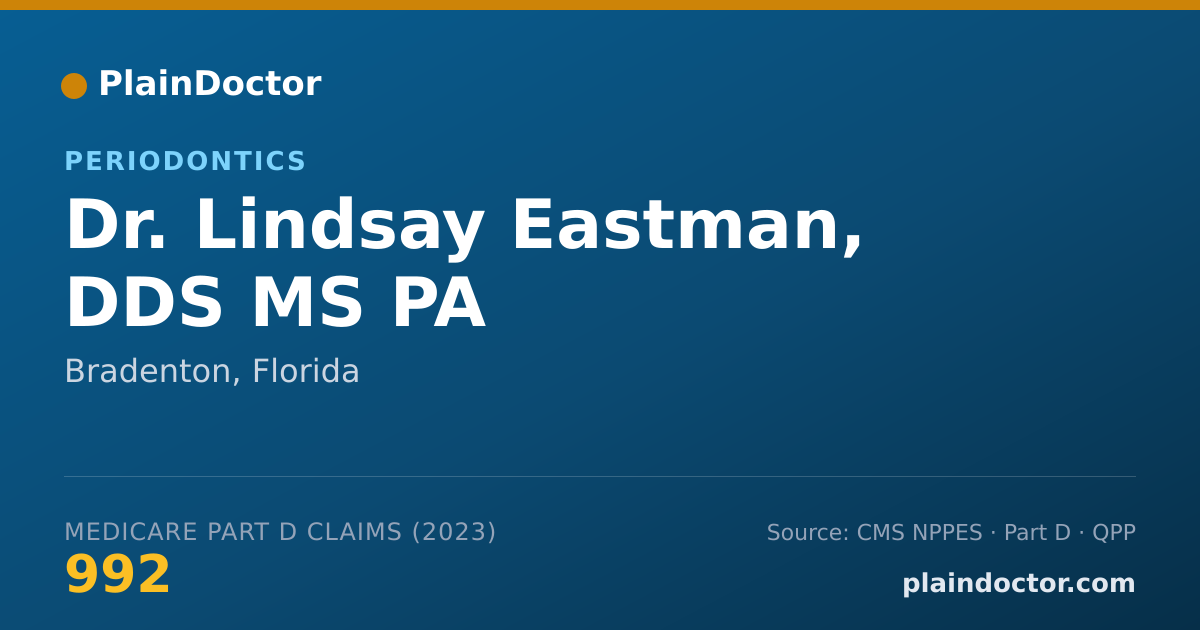Shareable card for Lindsay Eastman, DDS MS PA - Periodontics, Bradenton, FL