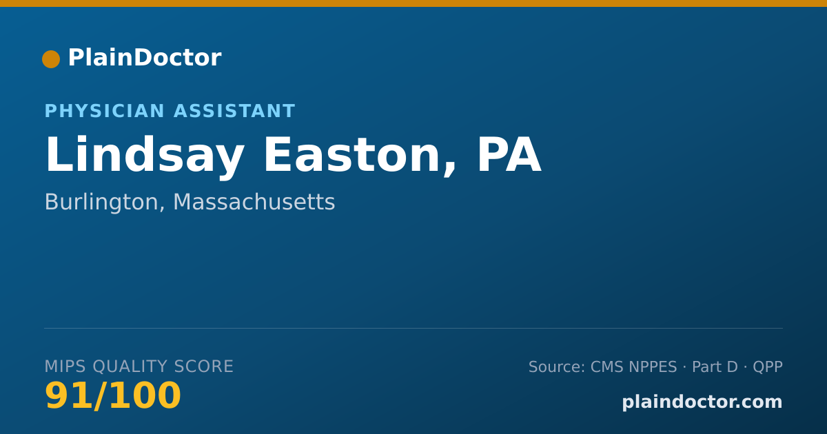 Shareable card for Lindsay Easton, PA - Physician Assistant, Burlington, MA