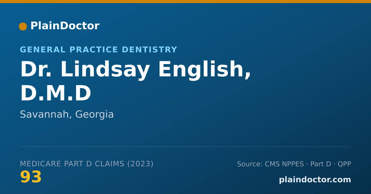 Shareable card for Lindsay English, D.M.D - General Practice Dentistry, Savannah, GA