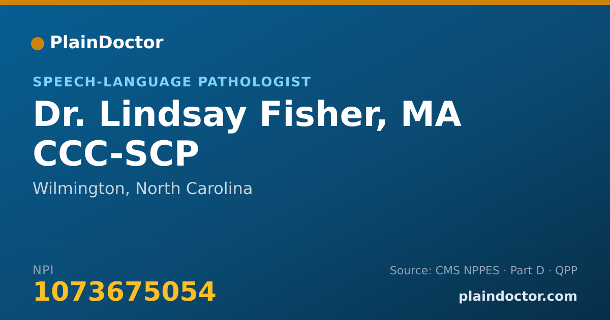 Shareable card for Lindsay Fisher, MA CCC-SCP - Speech-Language Pathologist, Wilmington, NC
