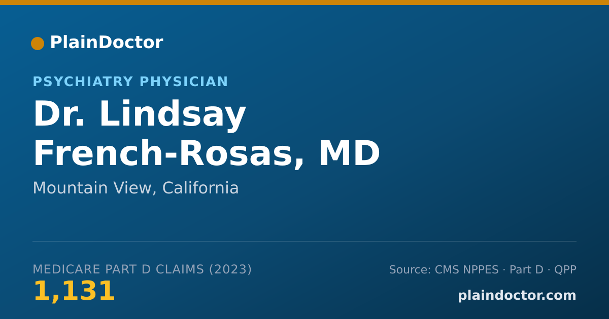 Shareable card for Lindsay French-Rosas, MD - Psychiatry Physician, Mountain View, CA