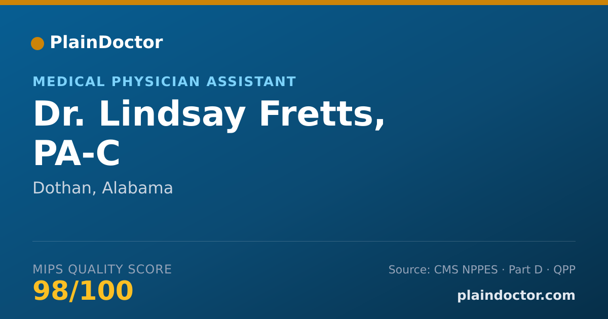 Shareable card for Lindsay Fretts, PA-C - Medical Physician Assistant, Dothan, AL