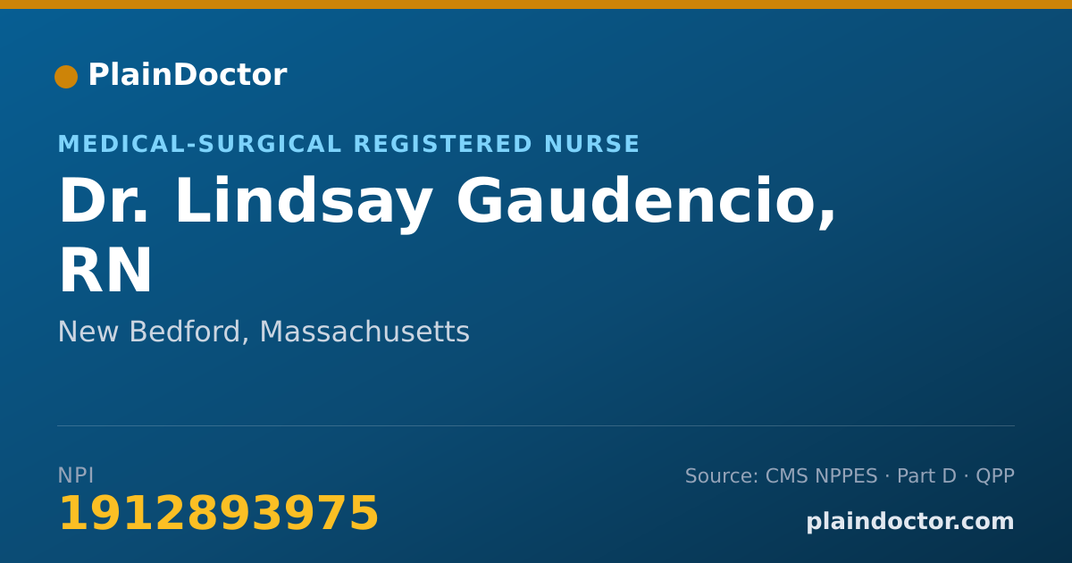 Shareable card for Lindsay Gaudencio, RN - Medical-Surgical Registered Nurse, New Bedford, MA