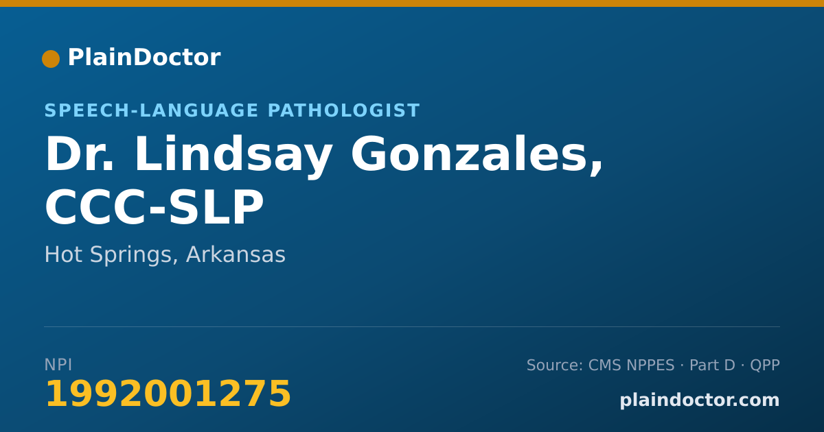 Shareable card for Lindsay Gonzales, CCC-SLP - Speech-Language Pathologist, Hot Springs, AR