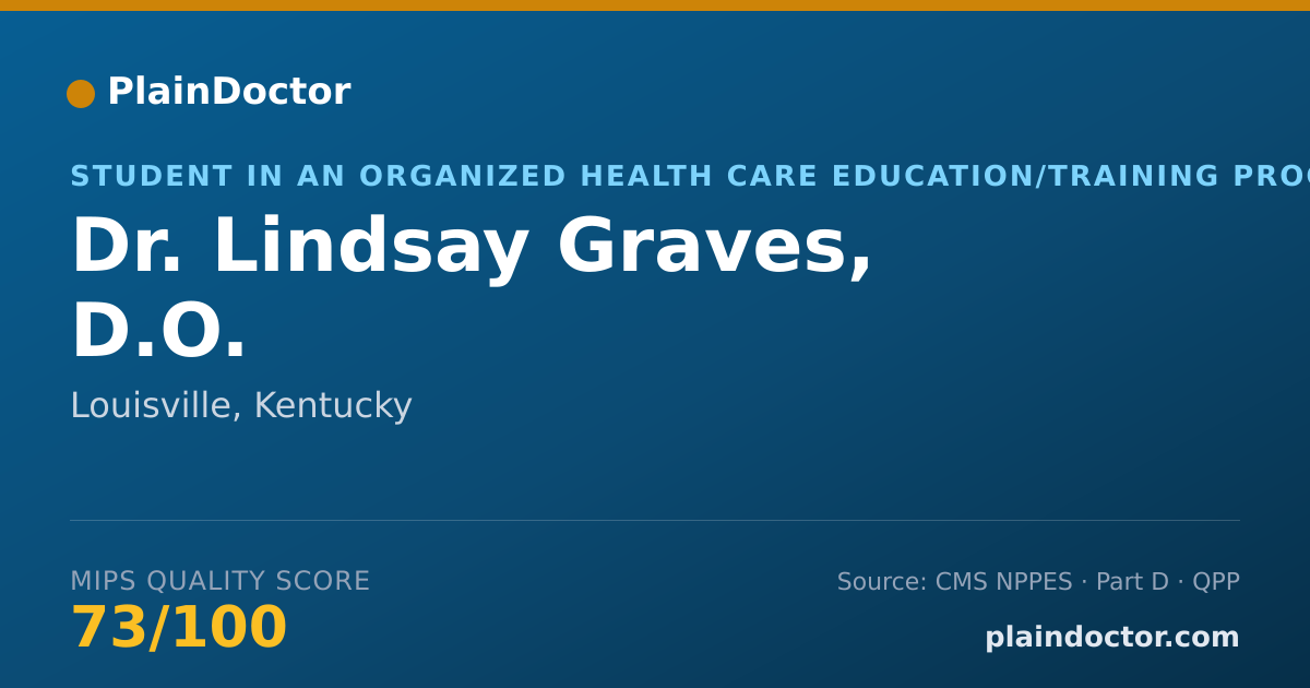 Shareable card for Lindsay Graves, D.O. - Student in an Organized Health Care Education/Training Program, Louisville, KY