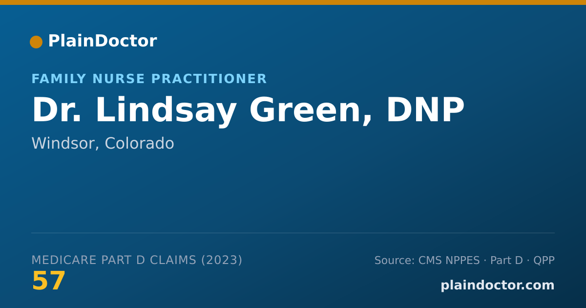 Shareable card for Lindsay Green, DNP - Family Nurse Practitioner, Windsor, CO