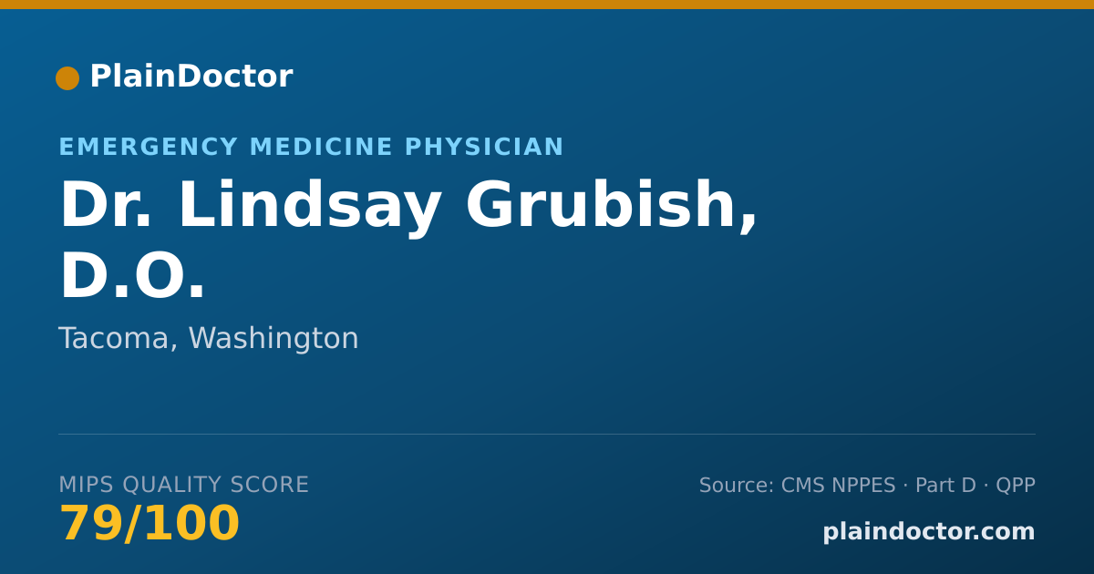 Shareable card for Lindsay Grubish, D.O. - Emergency Medicine Physician, Tacoma, WA