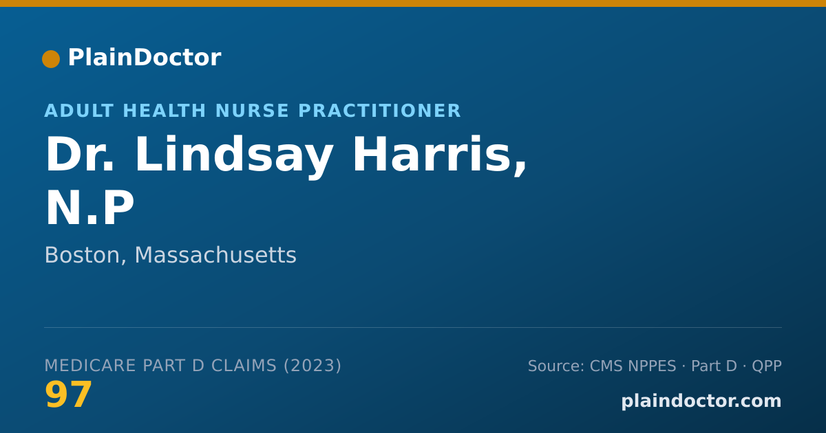 Shareable card for Lindsay Harris, N.P - Adult Health Nurse Practitioner, Boston, MA