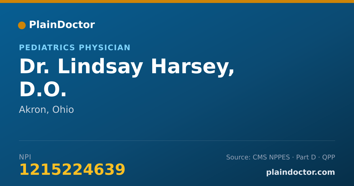 Shareable card for Lindsay Harsey, D.O. - Pediatrics Physician, Akron, OH