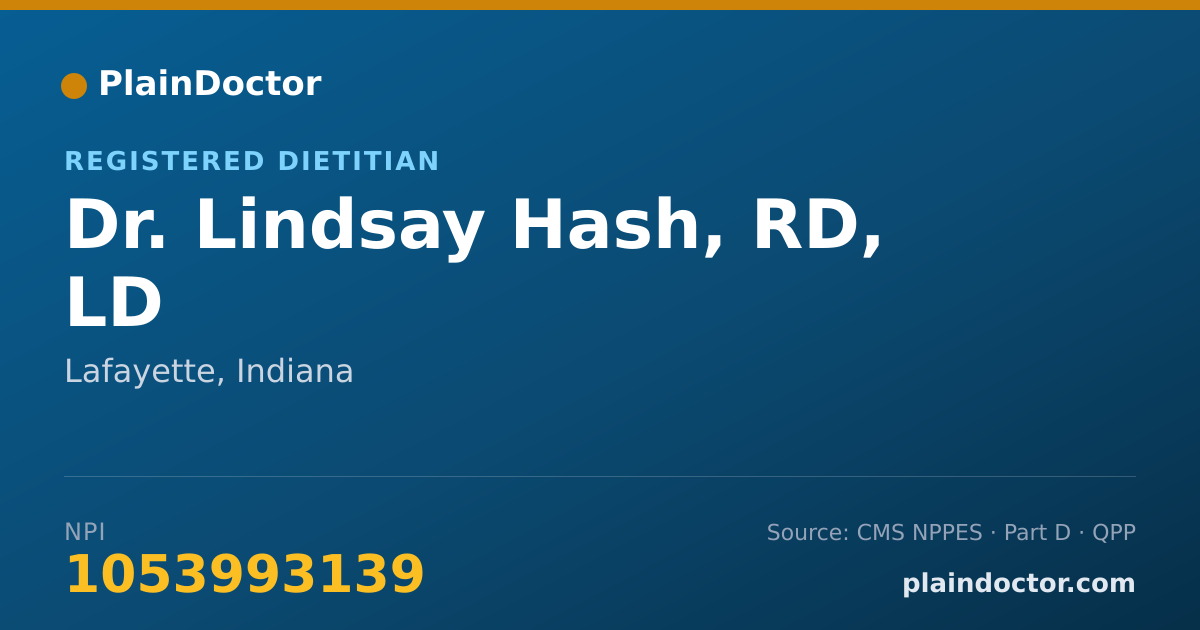 Shareable card for Lindsay Hash, RD, LD - Registered Dietitian, Lafayette, IN