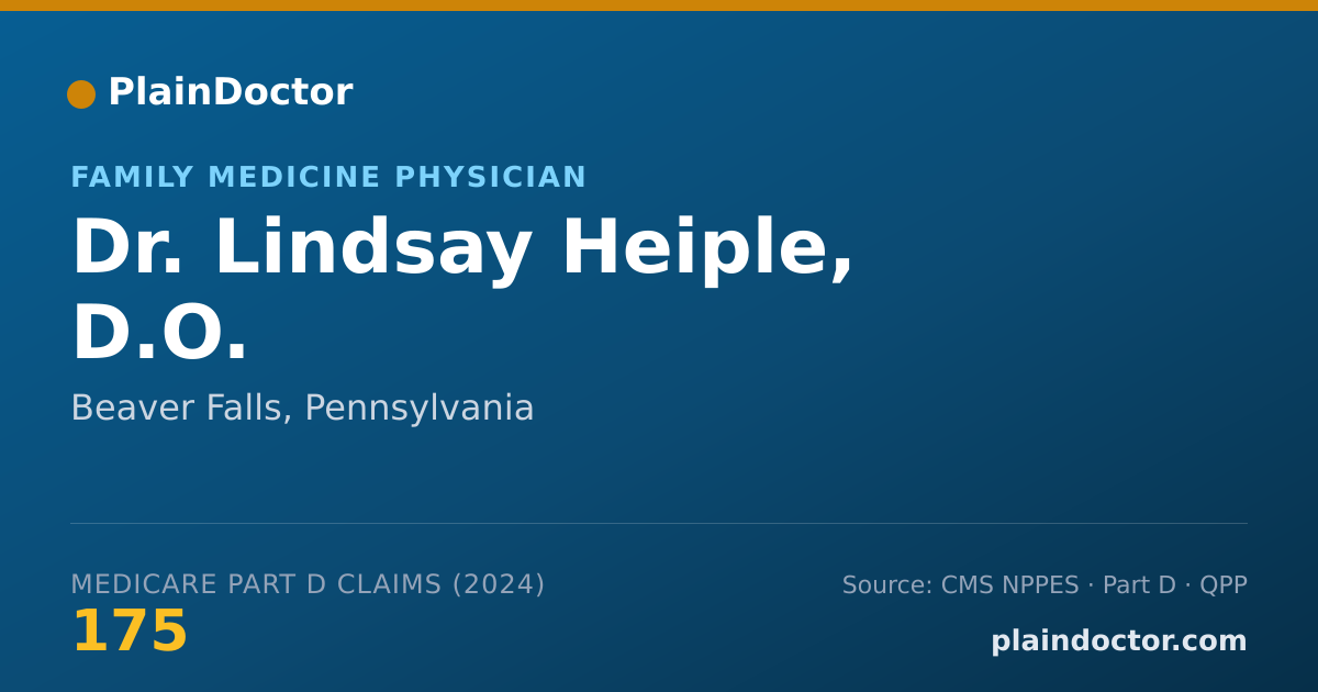 Shareable card for Lindsay Heiple, D.O. - Family Medicine Physician, Beaver Falls, PA