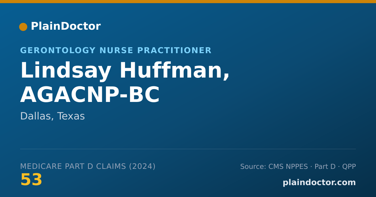 Shareable card for Lindsay Huffman, AGACNP-BC - Acute Care Nurse Practitioner, Dallas, TX
