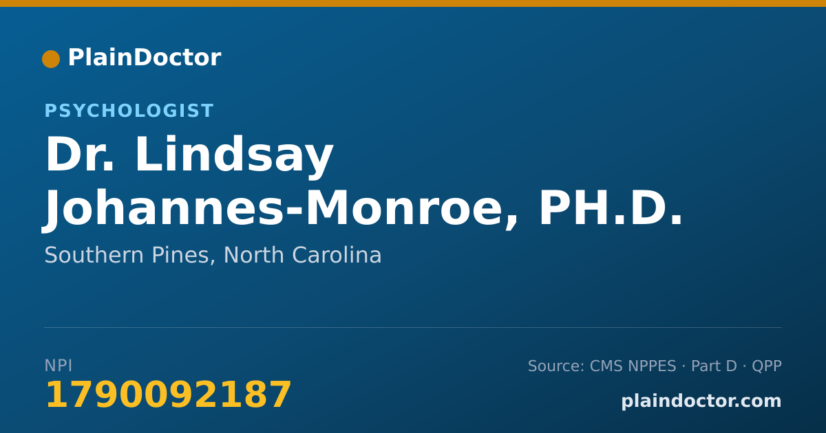 Shareable card for Lindsay Johannes-Monroe, PH.D. - Psychologist, Southern Pines, NC