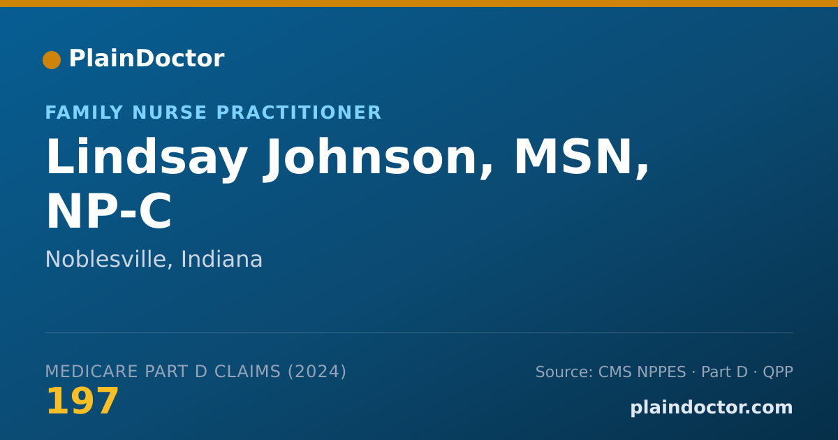Shareable card for Lindsay Johnson, MSN, NP-C - Family Nurse Practitioner, Noblesville, IN