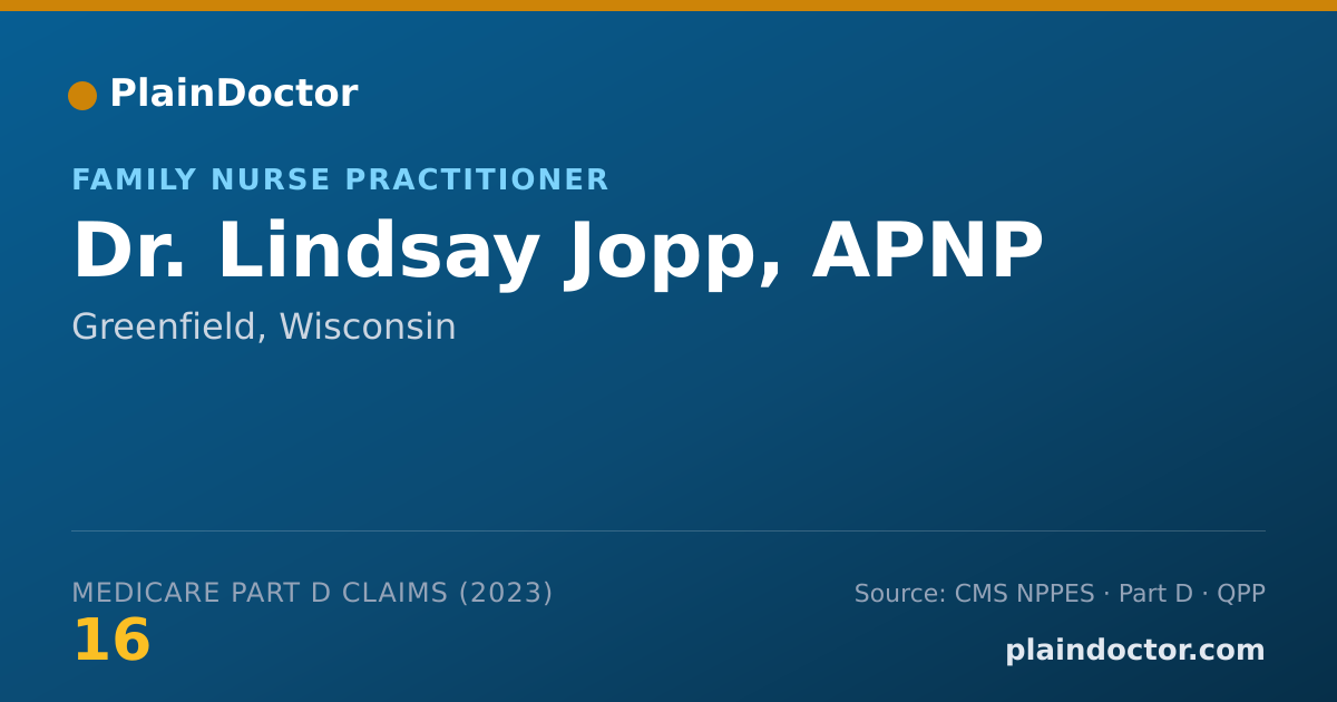 Shareable card for Lindsay Jopp, APNP - Family Nurse Practitioner, Greenfield, WI