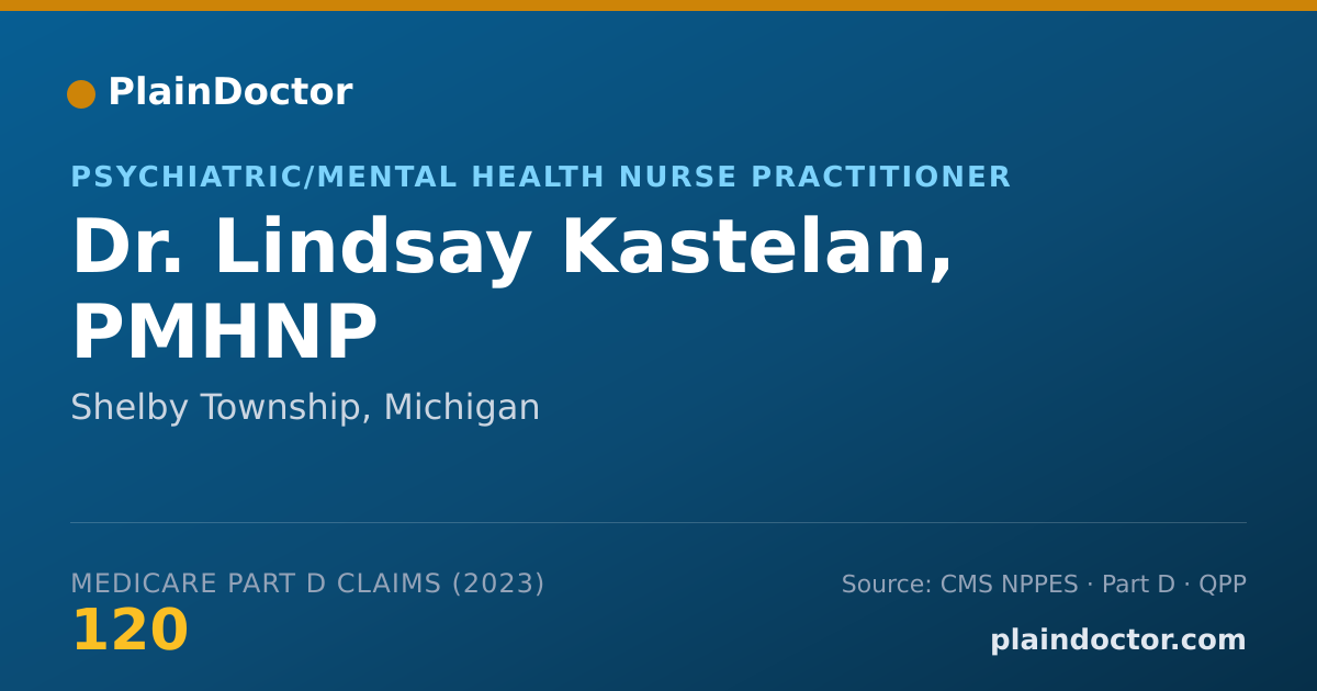 Shareable card for Lindsay Kastelan, PMHNP - Psychiatric/Mental Health Nurse Practitioner, Shelby Township, MI