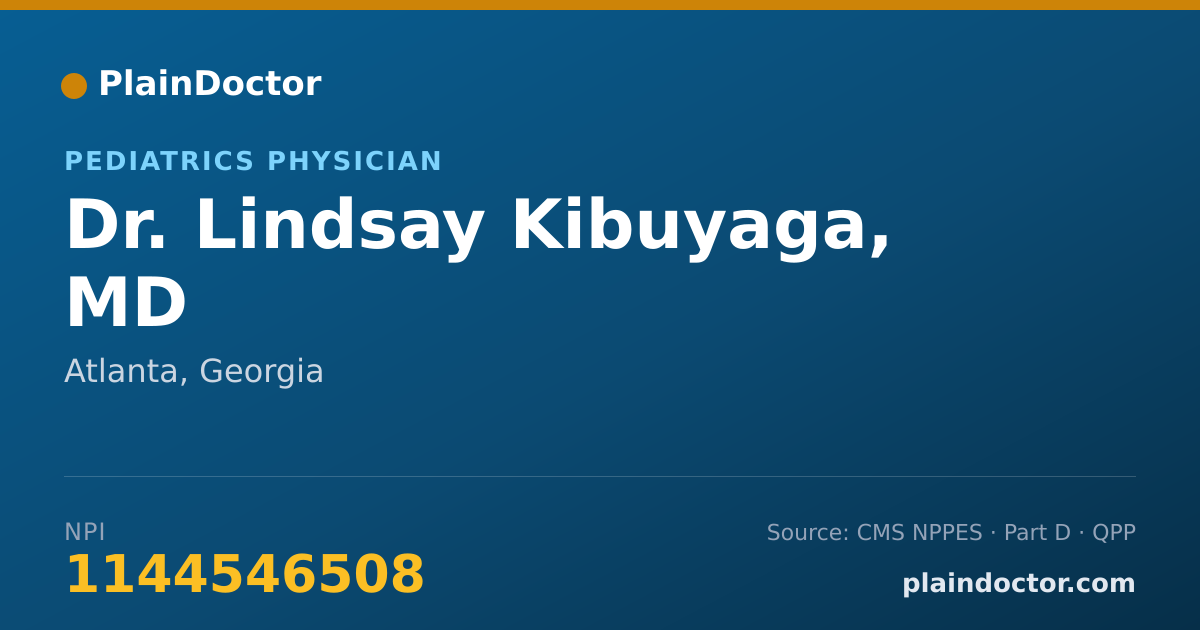 Shareable card for Lindsay Kibuyaga, MD - Pediatrics Physician, Atlanta, GA
