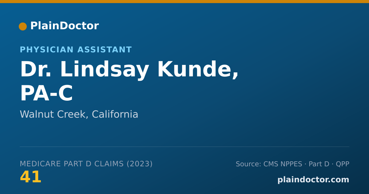 Shareable card for Lindsay Kunde, PA-C - Physician Assistant, Walnut Creek, CA