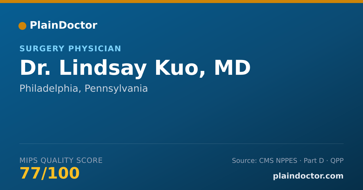 Shareable card for Lindsay Kuo, MD - Surgery Physician, Philadelphia, PA