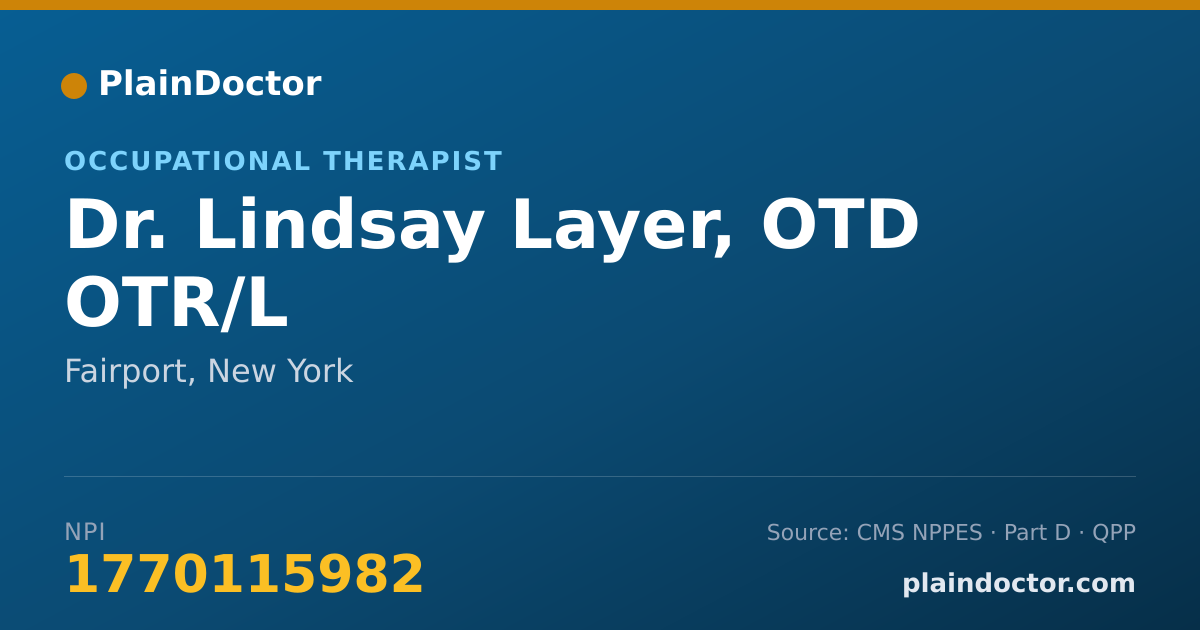 Shareable card for Lindsay Layer, OTD OTR/L - Occupational Therapist, Fairport, NY