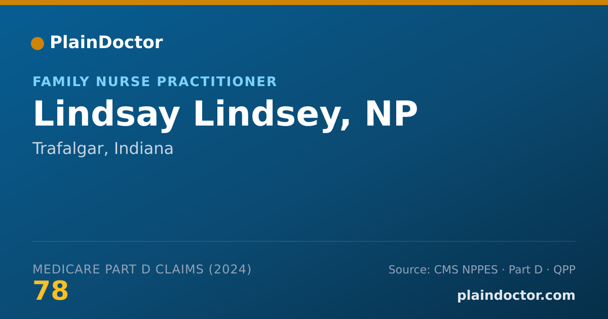 Shareable card for Lindsay Lindsey, NP - Family Nurse Practitioner, Trafalgar, IN