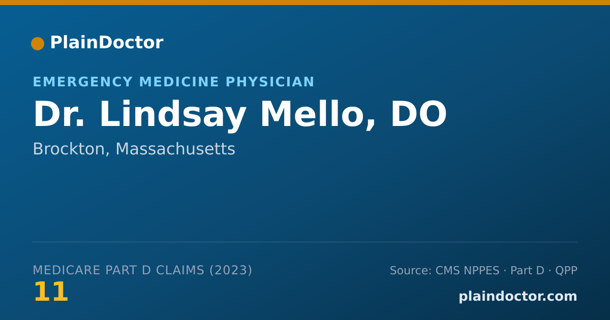 Shareable card for Lindsay Mello, DO - Emergency Medicine Physician, Brockton, MA