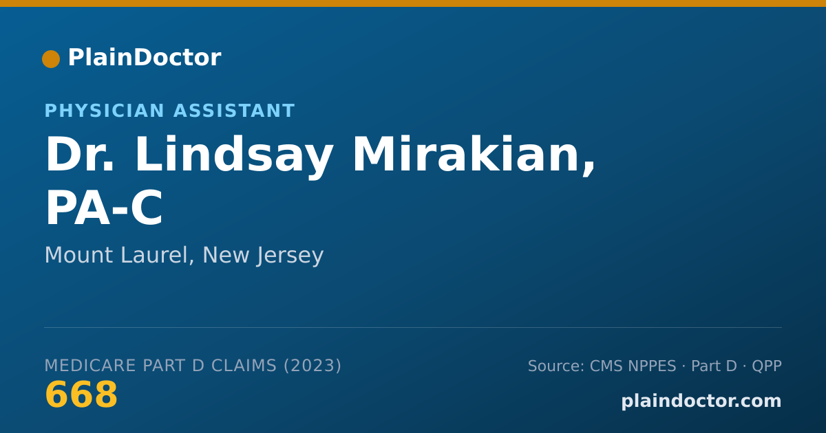 Shareable card for Lindsay Mirakian, PA-C - Physician Assistant, Mount Laurel, NJ