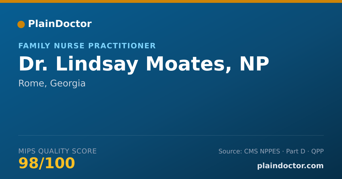 Shareable card for Lindsay Moates, NP - Family Nurse Practitioner, Rome, GA