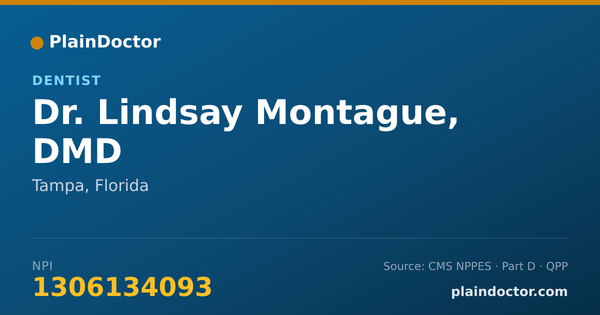 Shareable card for Lindsay Montague, DMD - Dentist, Tampa, FL