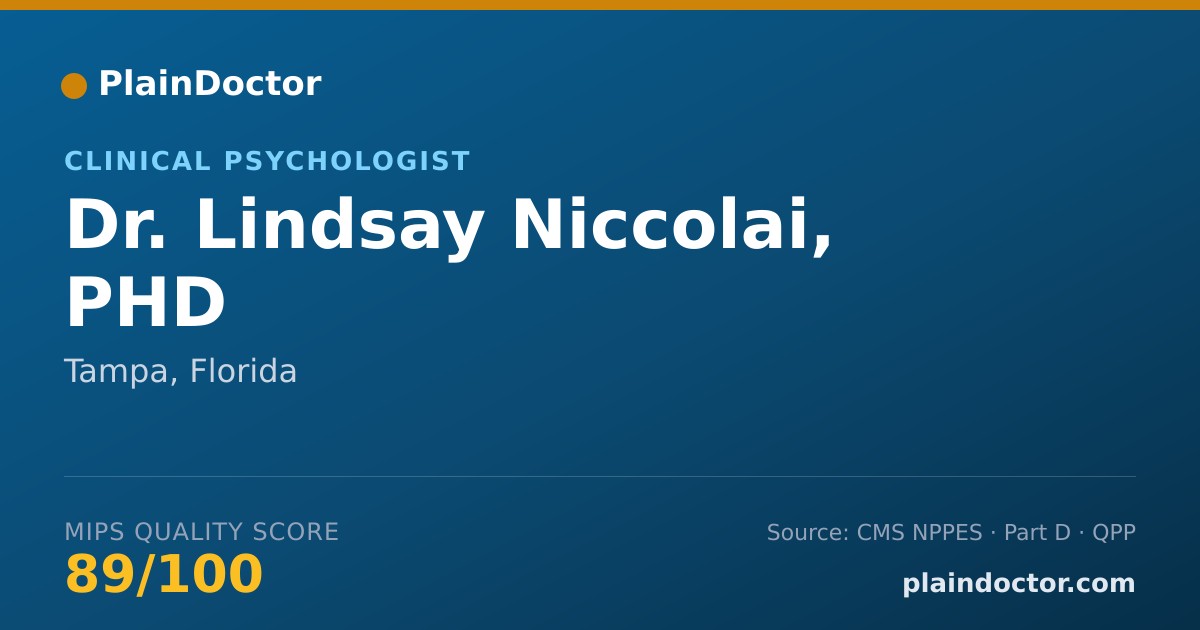 Shareable card for Lindsay Niccolai, PHD - Clinical Psychologist, Tampa, FL