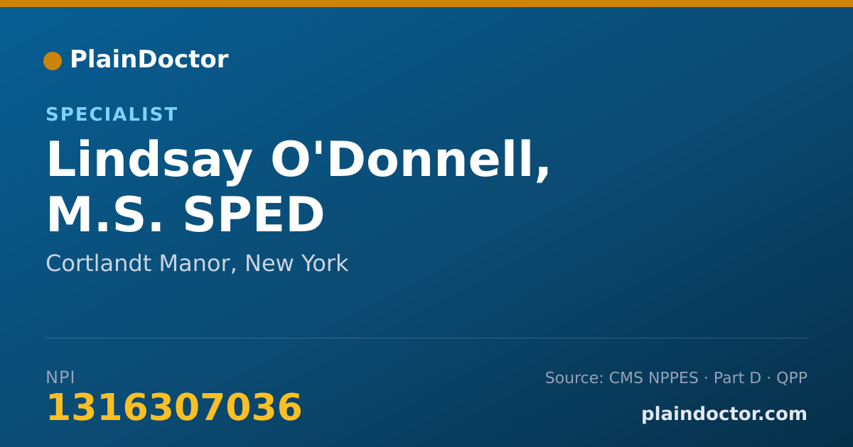 Shareable card for Lindsay O'Donnell, M.S. SPED - Specialist, Cortlandt Manor, NY