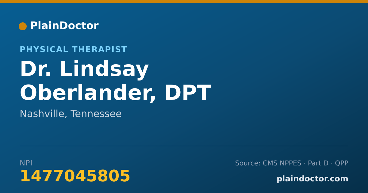 Shareable card for Lindsay Oberlander, DPT - Physical Therapist, Nashville, TN
