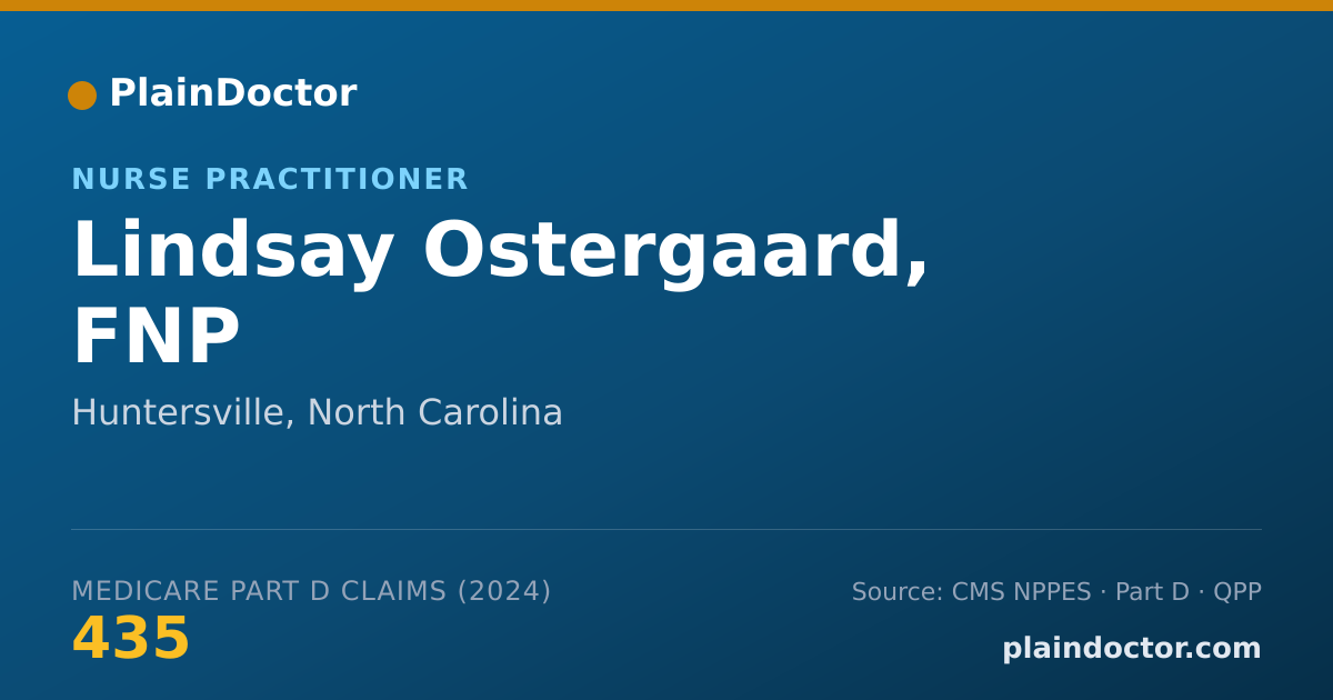 Shareable card for Lindsay Ostergaard, FNP - Adult Health Nurse Practitioner, Huntersville, NC
