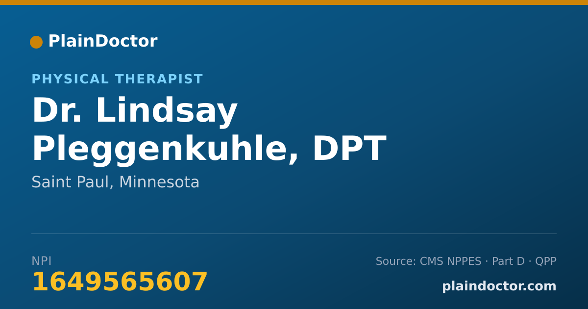 Shareable card for Lindsay Pleggenkuhle, DPT - Physical Therapist, Saint Paul, MN
