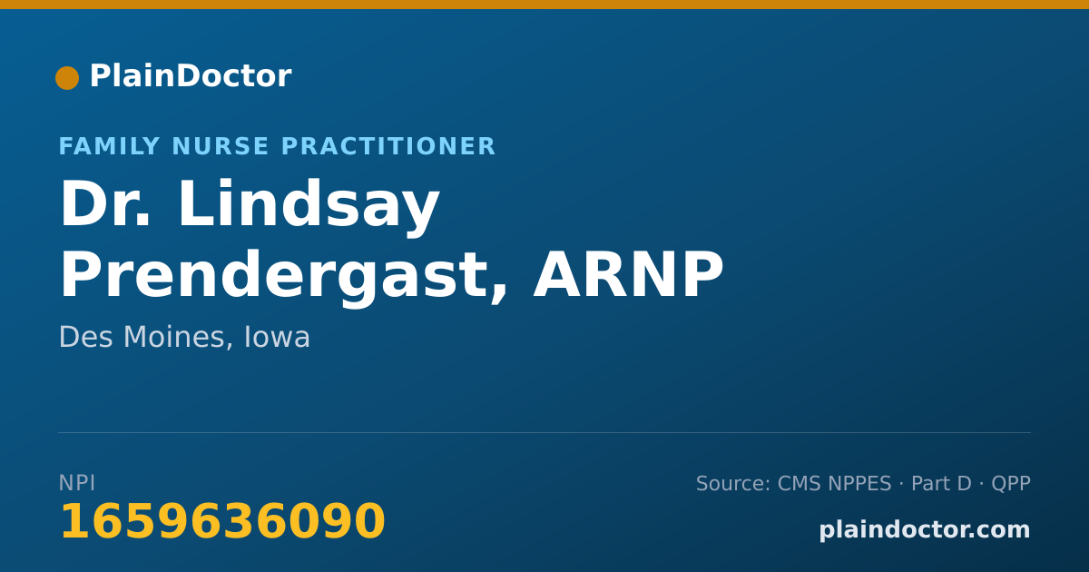 Shareable card for Lindsay Prendergast, ARNP - Family Nurse Practitioner, Des Moines, IA