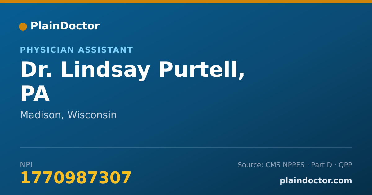 Shareable card for Lindsay Purtell, PA - Physician Assistant, Madison, WI