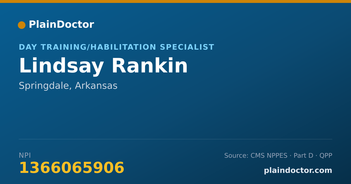 Shareable card for Lindsay Rankin - Day Training/Habilitation Specialist, Springdale, AR