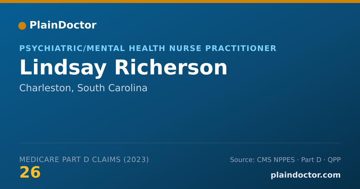 Shareable card for Lindsay Richerson - Psychiatric/Mental Health Nurse Practitioner, Charleston, SC
