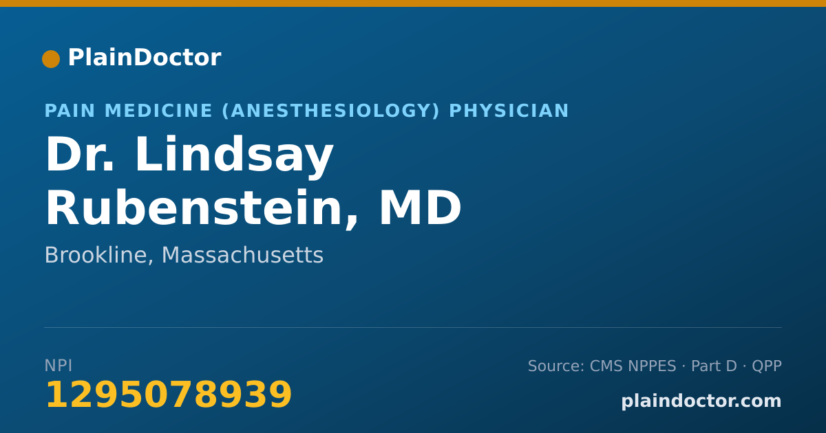 Shareable card for Lindsay Rubenstein, MD - Pain Medicine (Anesthesiology) Physician, Brookline, MA