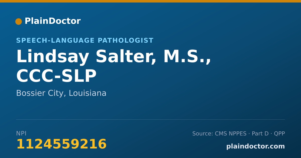 Shareable card for Lindsay Salter, M.S., CCC-SLP - Speech-Language Pathologist, Bossier City, LA