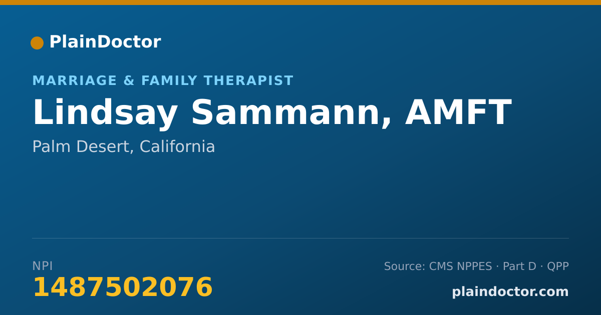 Shareable card for Lindsay Sammann, AMFT - Marriage & Family Therapist, Palm Desert, CA