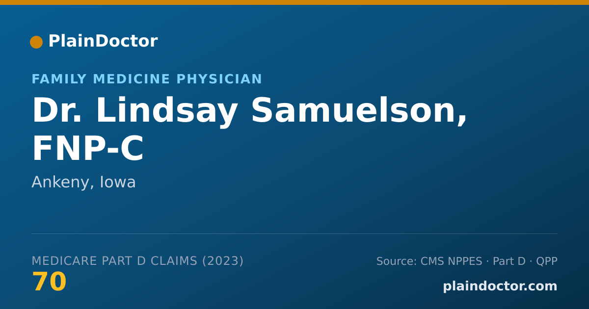 Shareable card for Lindsay Samuelson, FNP-C - Family Medicine Physician, Ankeny, IA