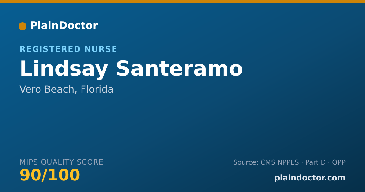 Shareable card for Lindsay Santeramo - Registered Nurse, Vero Beach, FL