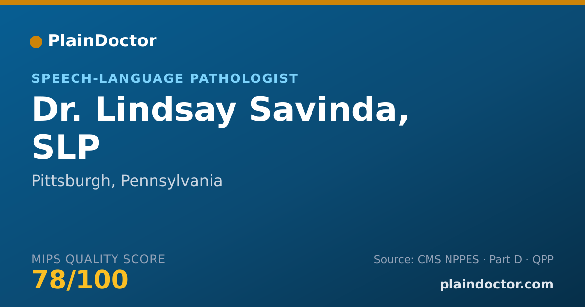 Shareable card for Lindsay Savinda, SLP - Speech-Language Pathologist, Pittsburgh, PA